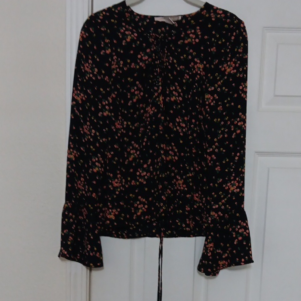Floral Black Blouse